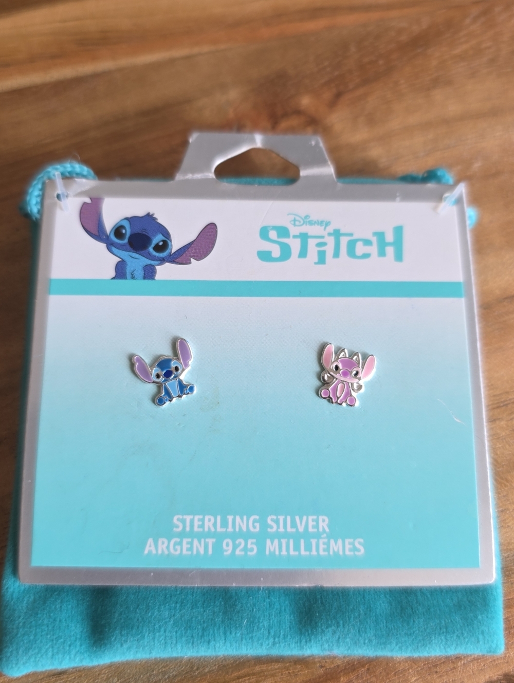 Disney Stitch Angel Earrings Sterling Silver 925 NWT